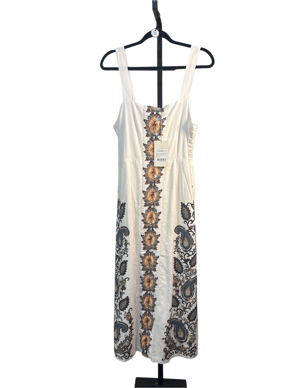 NWT Cleobella Jolene Placement Print Midi Sundress Linen MSRP $298 Medium - Picture 5 of 7